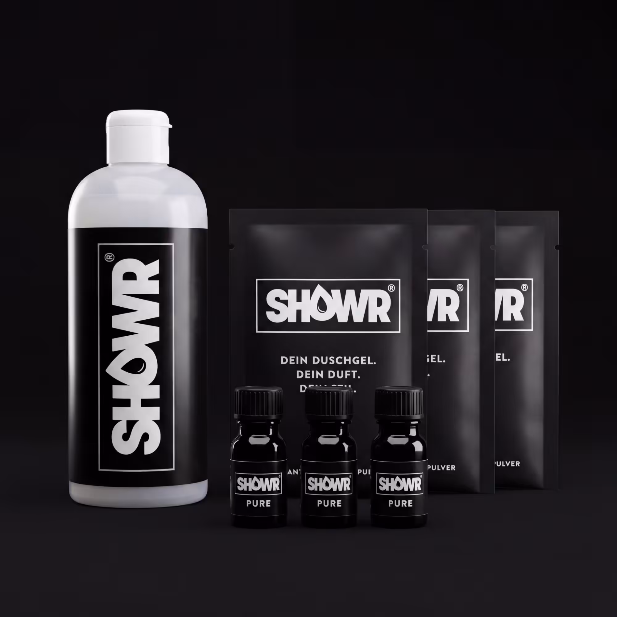 SHOWR Premium Starter Bundle mit Spenderflasche und Refill-Sachets